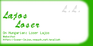 lajos loser business card